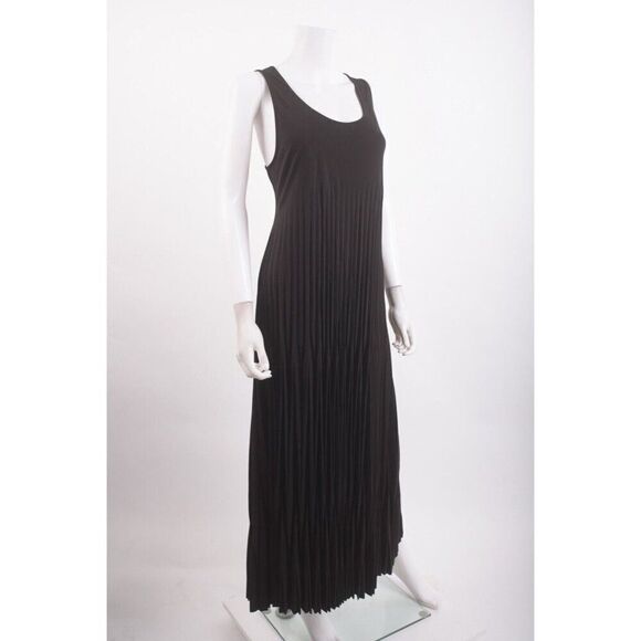 Massimo Dutti Womans Maxi Dress Size S Black Accordion Pleats 6629/919 NWT - Picture 2 of 6